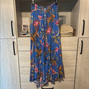 Floral Blue Maxi Skirt